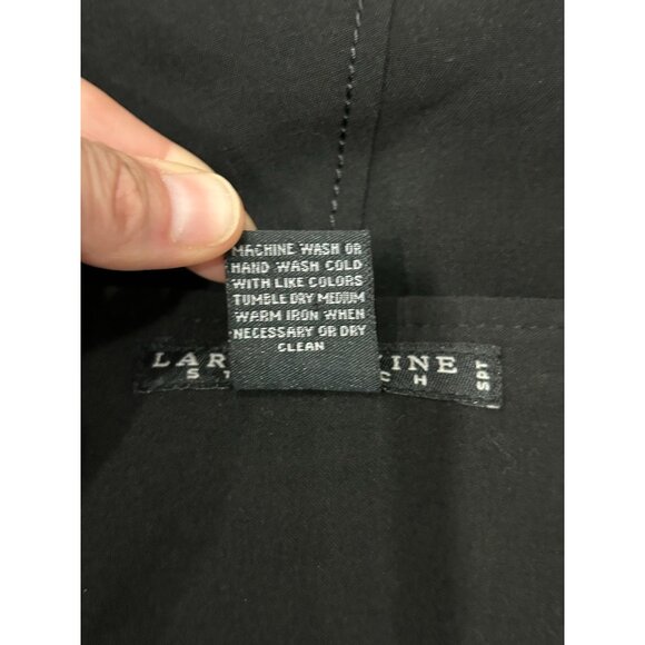 Larry Levine Black Asymmetrical Stretch Skirt With Side Buckle Detail Size 8 - Picture 7 of 9